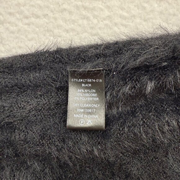 Altard State Fuzzy Eyelash Batwing Cropped Sweater Whimsigoth Black Womens XS - Picture 9 of 10